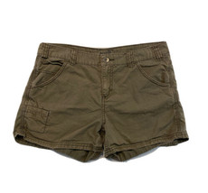 Good Vibes Life is Good Womens Button Up Shorts Olive Green Size 8 Flat ... - $16.45