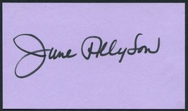 JUNE ALLYSON SIGNED 3X5 INDEX CARD ACTRESS SINGER TOO YOUNG TO KISS LITT... - £13.97 GBP