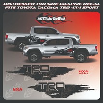 Distressed TRD Side Graphic Vinyl Decal Fits Toyota Tacoma TRD 4x4 Sport - $186.64