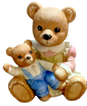 HOMCO Porcelain Teddy Bear Family Collectible Figurine Set #1444 Made in Taiwan image 2