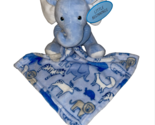 Little Beginnings Plush Lovey Security Blanket Blue Elephant Safari Jung... - $23.95