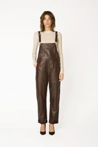 Brown Soft Lambskin Leather Decent Casual Party Wear Women Leather Jumpsuit - £143.42 GBP+