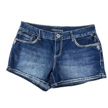 Maurices Jean Shorts Women&#39;s Size 11/12 Blue Denim Embroidered Pockets W... - $15.79