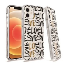 Trendy Transparent Bumper Hybrid Case Cover LOVE For iPhone 13 - £6.12 GBP