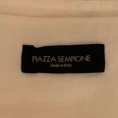 NWOT PIAZZA SEMPIONE Cream Cotton Black Hand Painted 3/4 Sleeve Top SZ 12 Item image 8