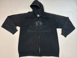 Harley-Davidson Black Hills Rapid City S.D Size M Zip Up Black Hoodie Y2K. - $648.14 MXN