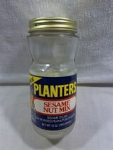 Vintage 1980's Planters Peanut Mr Peanut Sesame Nut Mix 10 Oz Product Jar - $9.95