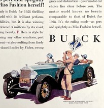 Buick 1928 Touring Sedan Drop Top Advertisement Automobilia Lithograph HM1C - $44.36 CAD