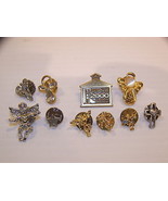 MIXED LOT OF HAT PINS - ANGELS CHERUBS CROSS STAR CHRISTIAN RELIGIOUS - $343.34 MXN