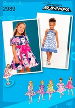 Simplicity Project Runway Pattern 2989 Girls Dresses with Bodice and Skirt Varia - £6.96 GBP