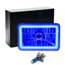 4X6&quot; Blue SMD LED Halo Crystal Glass / Metal Headlight Light Bulb Headla... - £39.07 GBP