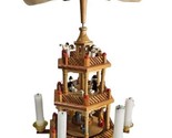 Vintage 3-Tier Wooden 18&quot; Rotating Angel Candle Pyramid Nativity - $76.00