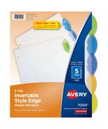 Avery Insertable Style Edge Plastic Dividers for 3 Ring Binders, 5-Tab S... - $8.08 CAD