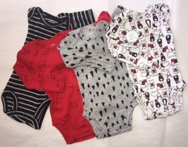 New Carter&#39;s 4 Pack Boy Top Bodysuits NWT NB 12m Polar Bear Penguin Red Holiday - £15.17 GBP