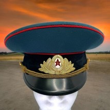 USSR Soviet Russian Red Army Military Tank Troops Officer Parade Visor Hat Cap - £53.66 GBP