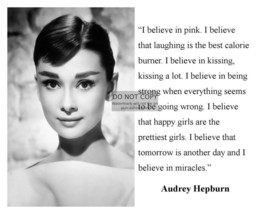 Audrey Hepburn &quot;I Believe In Pink&quot; Inspirational Quote 8X10 Photo - £6.67 GBP
