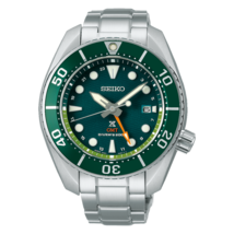 Seiko Prospex Sea SUMO Solar GMT Diver Stainless Steel Green Dial Watch ... - £360.89 GBP