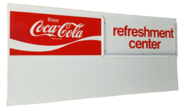 VINTAGE Tin enjoy coca cola refreshment center  drive in Menu Board Sign 21 x 45 - £240.67 GBP