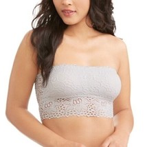 No Boundaries Long Line Lace Bandeau Size MEDIUM Platinum Silver NEW - $10.69