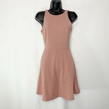 H&amp;M Divided Womens Blush Metallic Sleeveless Fit &amp; Flare Dress V-Back Size 4 - £9.10 GBP