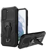 Shock Resistant Case w/ Metal Clip and Kickstand For Samsung S22 Plus BLACK - £6.05 GBP