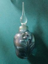 Perfume Bottle Blue Frosted Glass Flowers And Clear With Stopper Pick 1 (Number: - £30.06 GBP