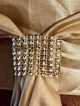 Chair Sash Or Napkin Clip Lot Of 50 Diamanté Gold Tone 5 Inch W Hook And... - $30.00