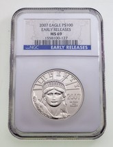 2007 P$100 Platinum 1 Oz. Eagle Graded by NGC as MS69 Early Releases - £1,114.72 GBP