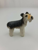 FOX TERRIER Plastic Dog Figure White Black Brown 2008 Blip Toys - $16.65