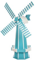 5 Foot Poly Windmill - Aruba Blue &amp; White Working Garden Weathervane Amish Usa - £529.99 GBP
