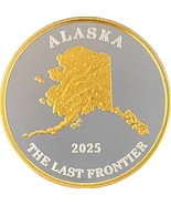 Alaska Mint Ak Map 2025 Silver with Gold Relief Medallion Proof .999 Sil... - $2,802.88 MXN