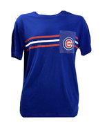 Chicago Cubs Baseball Blue T-Shirt with Pocket Majestic MLB Size Large NEW - £8.61 GBP