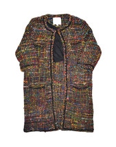 Anthropologie Ett Twa Boucel Berwyn Knit Coat Womens M Multicolor Rug Open Front - £44.69 GBP