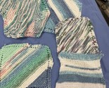 Vintage Lot Of 5 Handcraft Crochet Dish Cloth Spa Washcloth Soft Reusabl... - $7.92