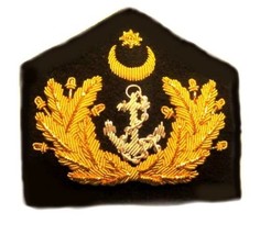 Turkey Navy Officer Hat Cap Badge New Hand Embroidered Cp Made Hi Quality - £15.83 GBP