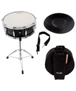 NEW Mendini MSN-1455P-BK Student Snare Drum Set w/Pad, Neck Strap &amp; Stan... - $113.84