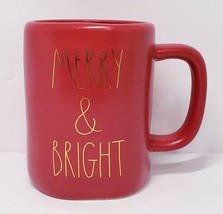 Rae Dunn &quot;Merry &amp; Bright &quot; 12 oz. Red Coffee Mug Christmas Holiday Gift - £12.10 GBP