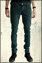 Lip Service Stretch Denim Junkie Mens Skinny Jeans Green Punk Rare Sold Out New - £31.81 GBP