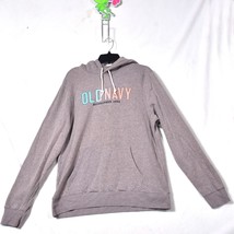 Old Navy Women&#39;s Grey Pull on Hoodie Size Large Spell Out Logo - $270.12 MXN