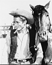 James Dean As Jett Rink In Giant Cigarette In Mouth With Horse 16x20 Canvas - £55.93 GBP