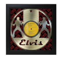 Elvis Pure Gold Laser Cut Record Poster Art Shadowbox - $168.25