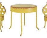 Enchanted Fairy Garden Miniature Metal Yellow Ladybug Table And 2 Chairs... - £11.78 GBP