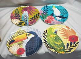 PIER 1 Tropical Jungle Birds Parrot Toucan Cockatoo Budgie Melamine Sala... - £31.63 GBP