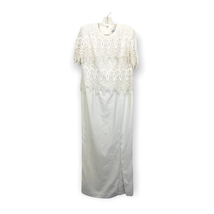 VTG Karen Miller New York Women&#39;s Long Off White Crochet Top Dress Medium - $34.20