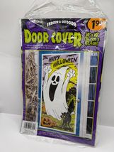 Vintage Halloween Door Cover Ghosts black cat Water Proof Plastic Easter... - $10.00