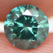 Loose Green Diamond Round Shape Fancy Color Real 0.71 Carat VS2 Enhanced Natural - £475.52 GBP