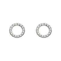 Dew Sterling Silver and Cubic Zirconia Open Circle Stud Earrings 3882CZ  - $84.00