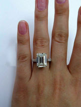 2Ct Emerald Cut Diamond Solitaire 14K White Gold Over Engagement Exclusive Ring - £63.16 GBP