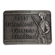 Silver Belt Buckle 1985 Defender of Firearms Freedom National Rifle Association - £13.85 GBP