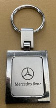 Mercedes Benz Original Genuine Chrome SQUARE Key Ring Keychain Silver Color - $15.83